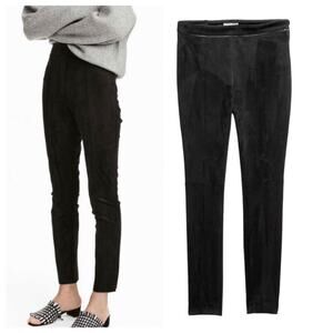 H&M faux suede black skinny pants size 10